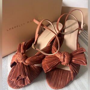 Loeffler Randall Rust Brown Knotted Pleated Sandal